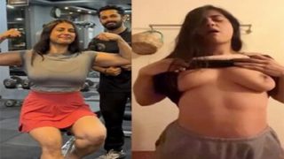 Fitness Model Naked Exposing Big Boobs Video