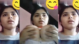 Hot Desi Girl Playing With Her Big Boobs MMS
